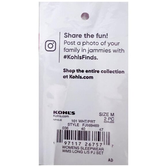 Women's Jammies Your Families Fa La La Pajama Top Jogger Pajama Sets Sz M New - Picture 5 of 7